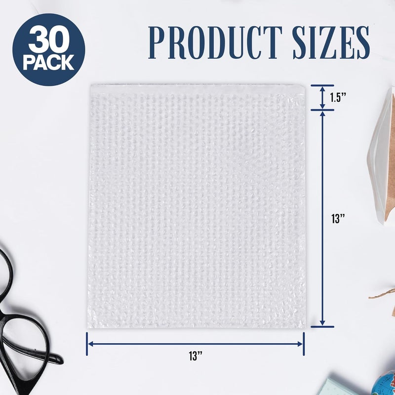 Alternium Self Seal Bubble Pouches - Bubble Bags for Packing, Packaging Filler for Moving - Cushioning Wrap for Fragile Items, Dish Packing Kit Shipping Supplies for Small Business - 30pcs, 13x13 Inch - Image 2